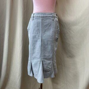 Fins Grey Pencil Midi Denim Skirt Womens Size 27